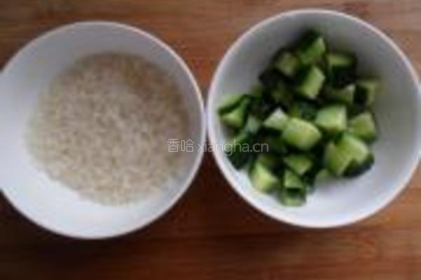 绿茶黄瓜米糊的做法图解3