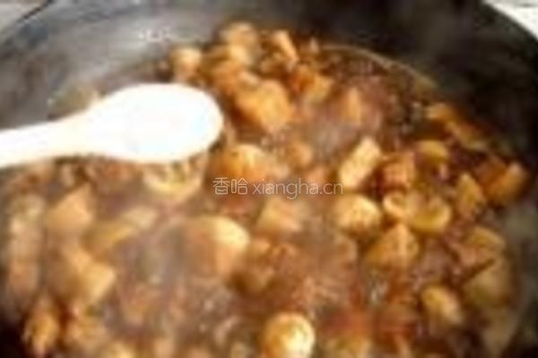 双鲍菇虎皮蛋红烧肉的做法图解12