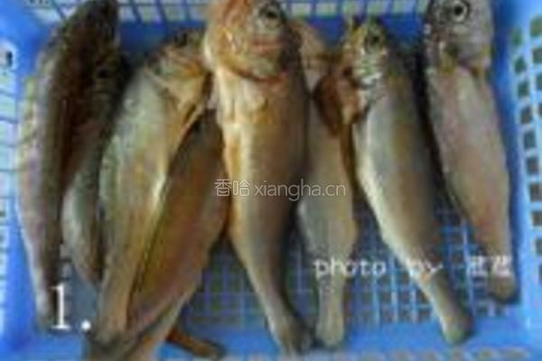小黄鱼烧年糕的做法图解1