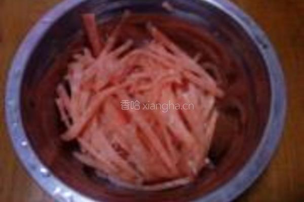 萝卜丝炒肉的做法图解2