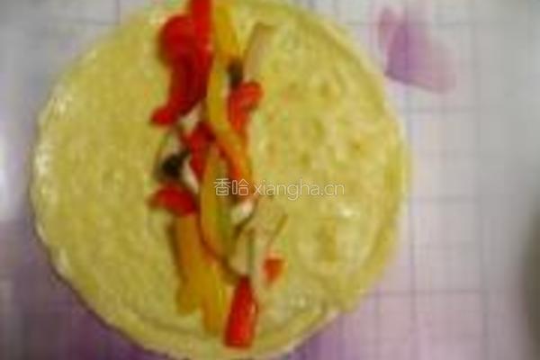 彩蔬鸡蛋卷的做法图解7