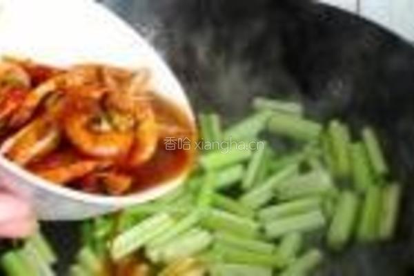 芹菜炒大虾的做法图解9