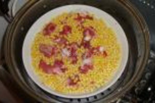 绿豆板栗蒸排骨的做法图解4