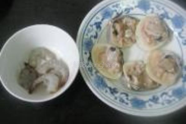 鲜虾肉糜嵌文蛤的做法图解2