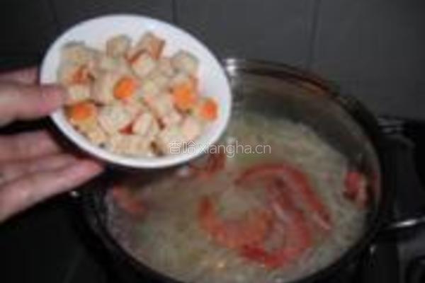 豆腐粒鲜虾汤面的做法图解12