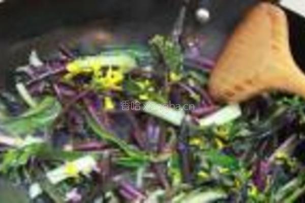 蒜炒红菜苔的做法图解4
