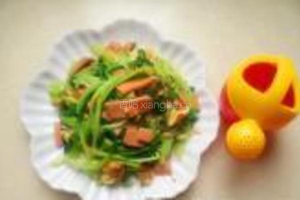 火腿青菜炒鸡蛋的做法图解6