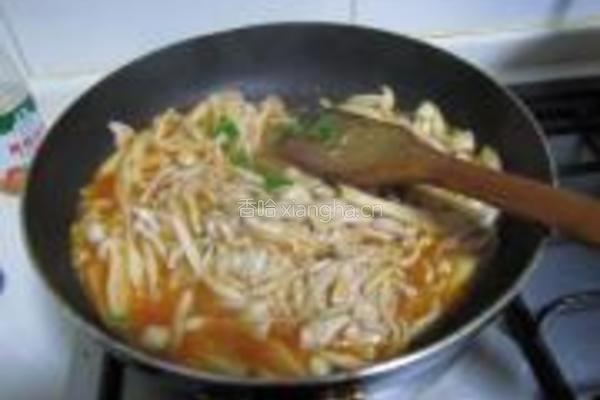 鲜菇肉丝茄汁面的做法图解14