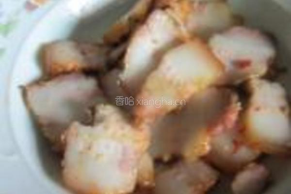 茄条炒腊肉的做法图解5