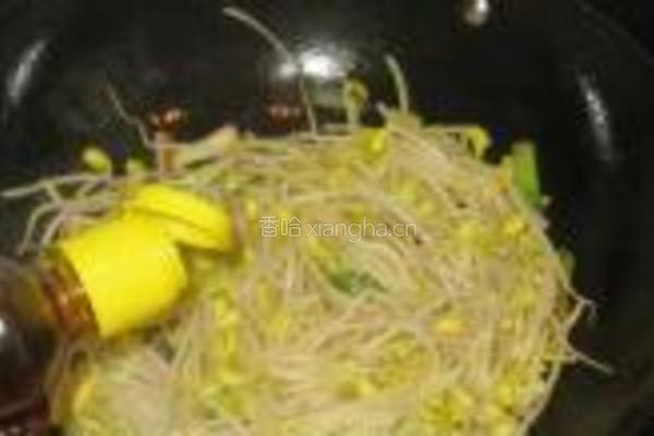 青蒜炒豆芽的做法图解4