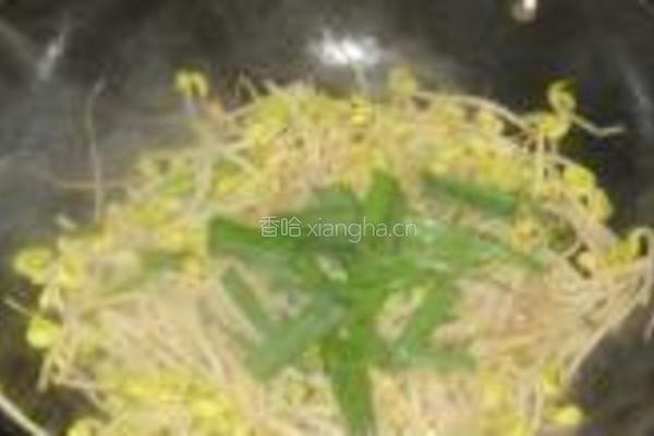 青蒜炒豆芽的做法图解5