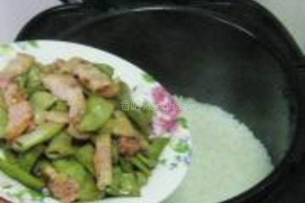 咸肉扁豆饭的做法图解8
