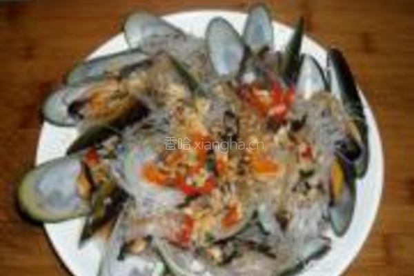 粉丝蒜蓉蒸青口的做法图解12