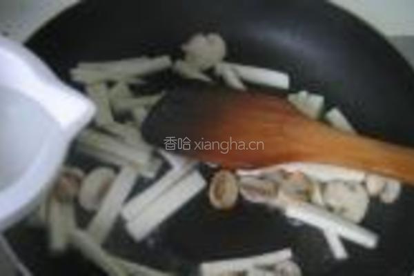 茭白炒口蘑的做法图解4