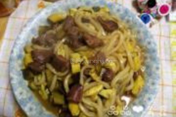 蒜香鸡胗炒乌冬的做法图解9