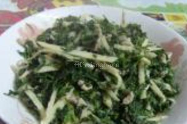 荠菜冬笋炒肉丝的做法图解4