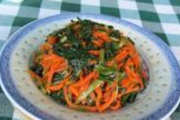 蒲公英拌胡萝卜丝的做法图解12