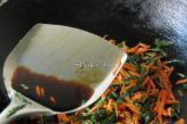 蒲公英拌胡萝卜丝的做法图解9