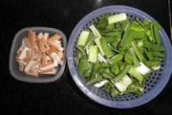 大蒜炒豆干的做法图解2