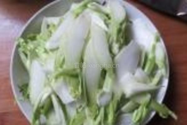 小炒芥蓝心的做法图解2