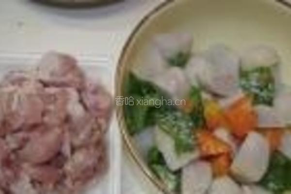 炒芋头与鸡肉的做法图解3