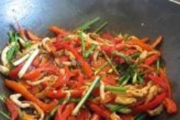 黑椒鸡丝炒红椒的做法图解8