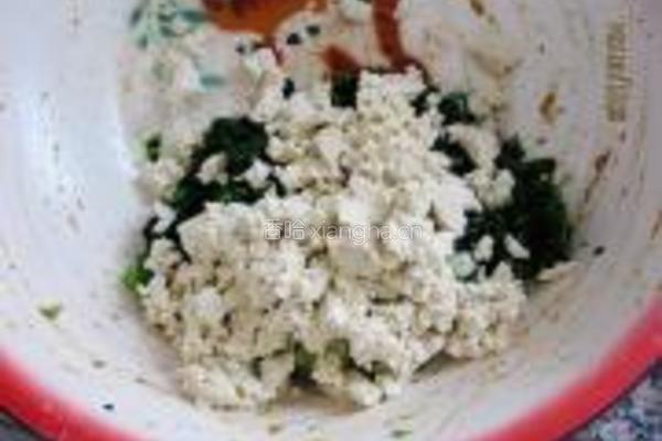 菠菜豆腐煎饺的做法图解3
