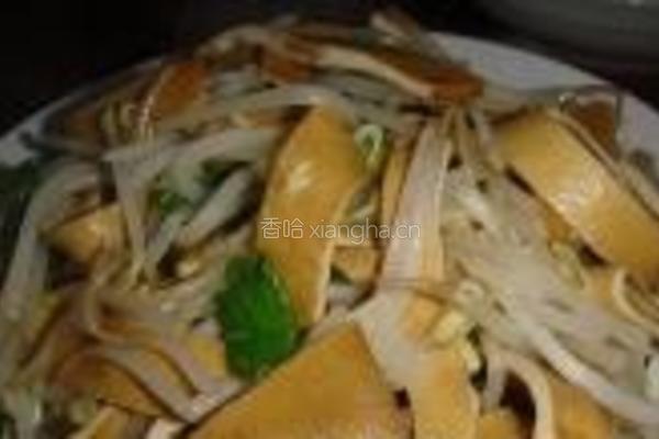 蒜苗豆芽炒豆腐干的做法图解7