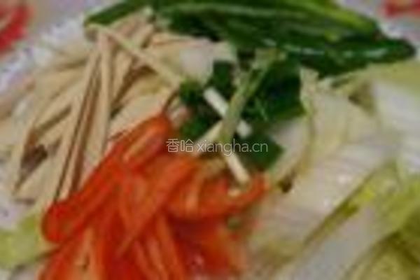 娃娃菜百叶肉丝的做法图解4
