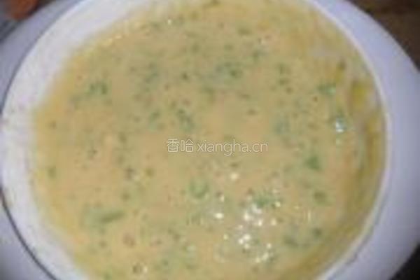 豇豆鸡蛋饼的做法图解3