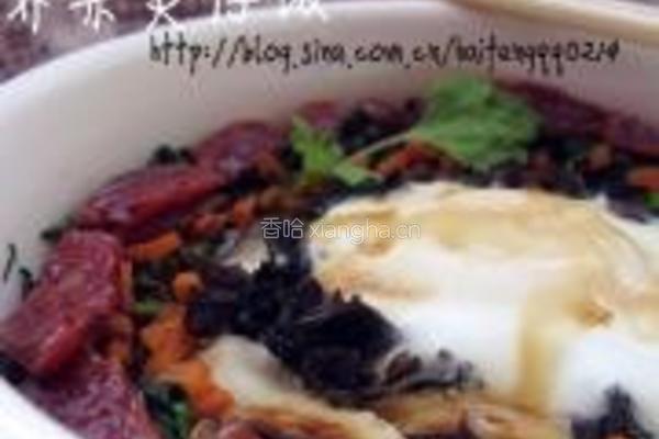 荠菜腊肠煲仔饭的做法图解15