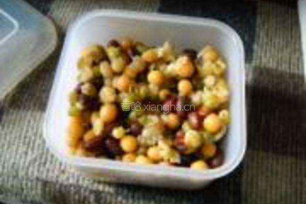 蜜豆冰蔬果糯米粥的做法图解7