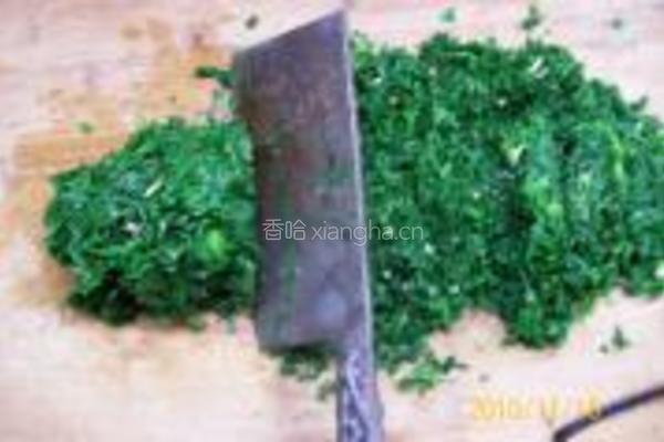 荠菜鲜肉黄金条的做法图解2