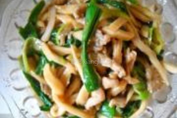 蒜苗杏鲍菇肉丝的做法图解8