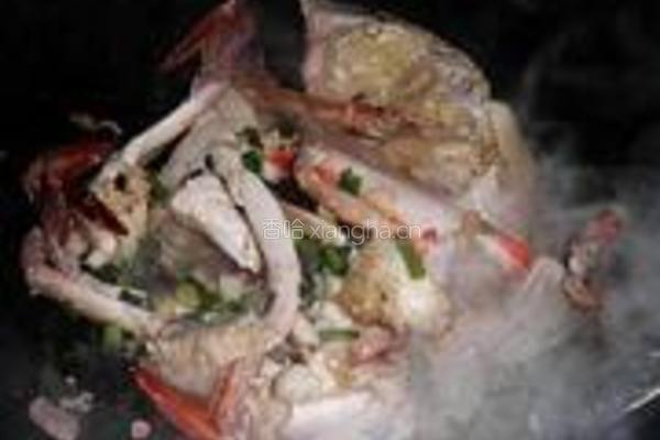 葱爆大海蟹的做法图解5