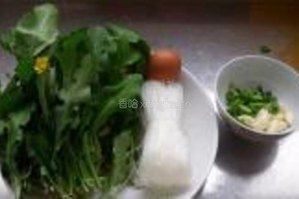 蒲公英拌粉丝的做法图解1