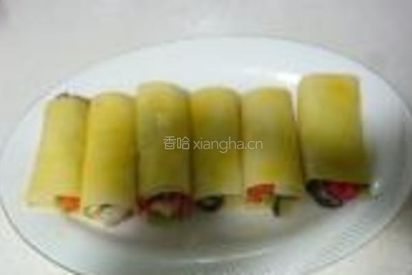 鲜虾杂菜腐皮卷的做法图解4