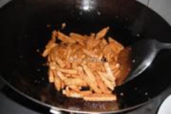 香芹白豆干炒肉的做法图解4