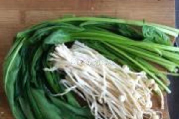 凉拌菠菜金针菇的做法图解1