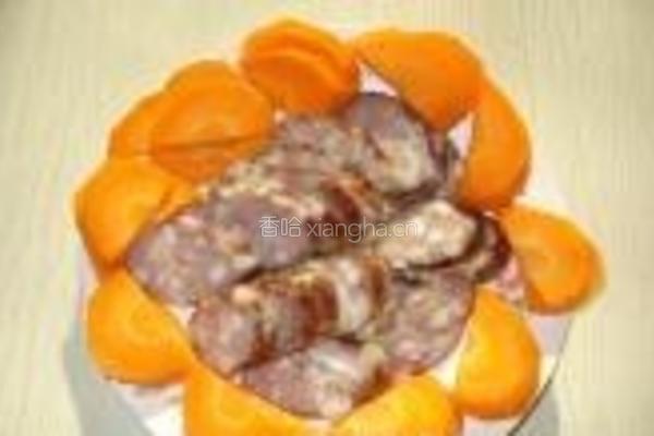 肉肠蒜薹胡萝卜的做法图解2