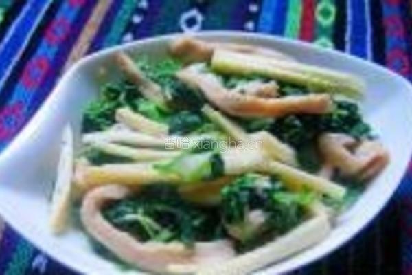 腐乳荠菜炒冬笋的做法图解8