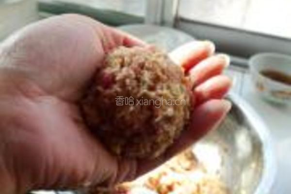 自制狮子头的做法图解2