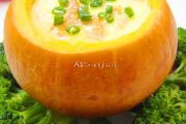 虾仁银鱼金瓜盅的做法图解11
