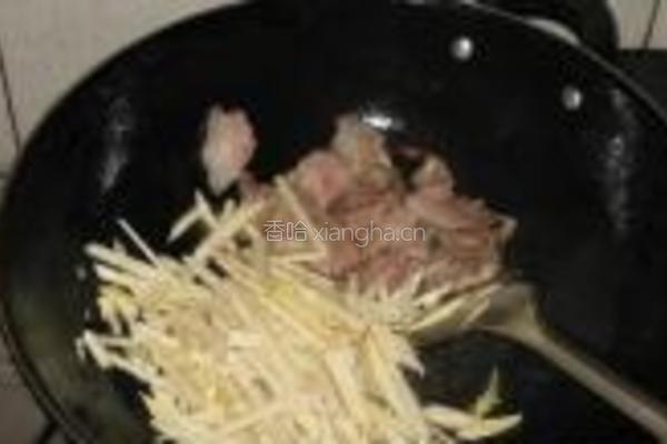 雪菜肉丝炒春笋的做法图解3