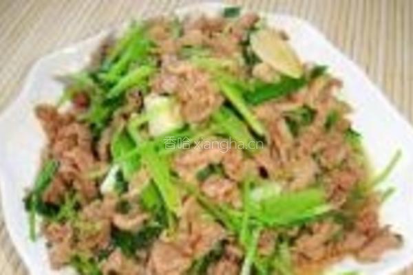 香菜爆炒羊肉的做法图解8