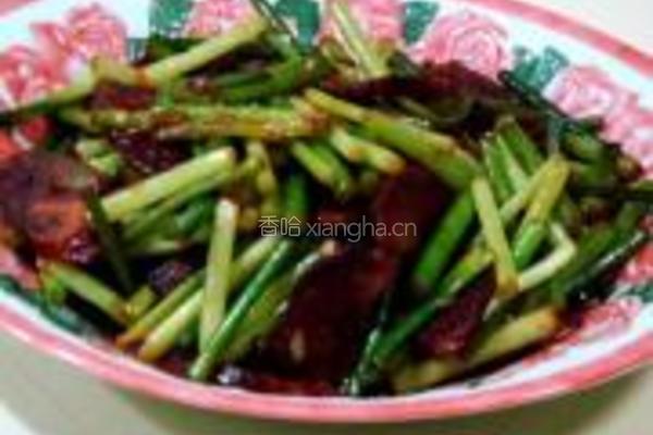 麻辣香肠炒蒜苗的做法图解8
