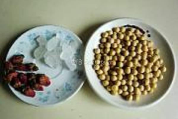 玫瑰花豆浆的做法图解1
