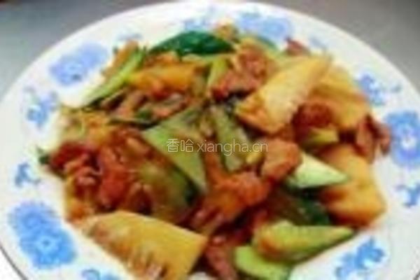 春笋黄瓜炒肉的做法图解8