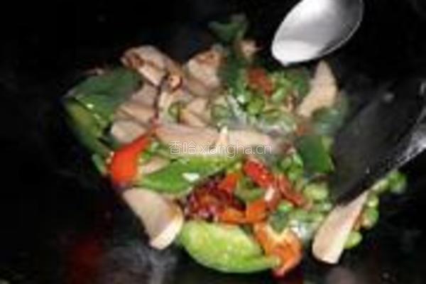辣椒毛豆炒双菇的做法图解8