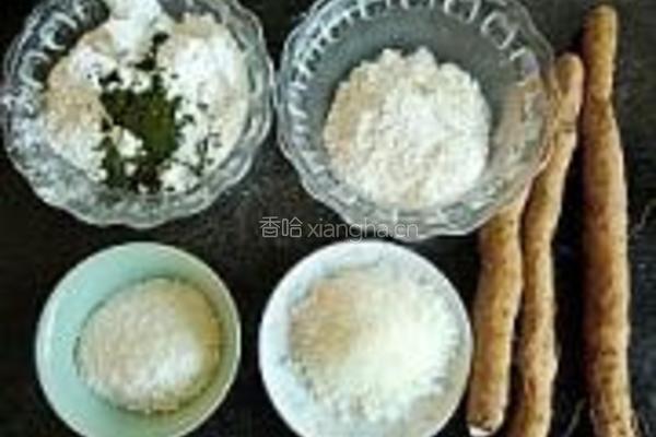 山药绿茶糕的做法图解1
